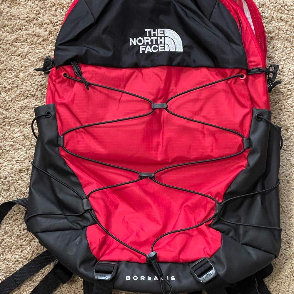 The North Face Red and Black Borealis Backpack